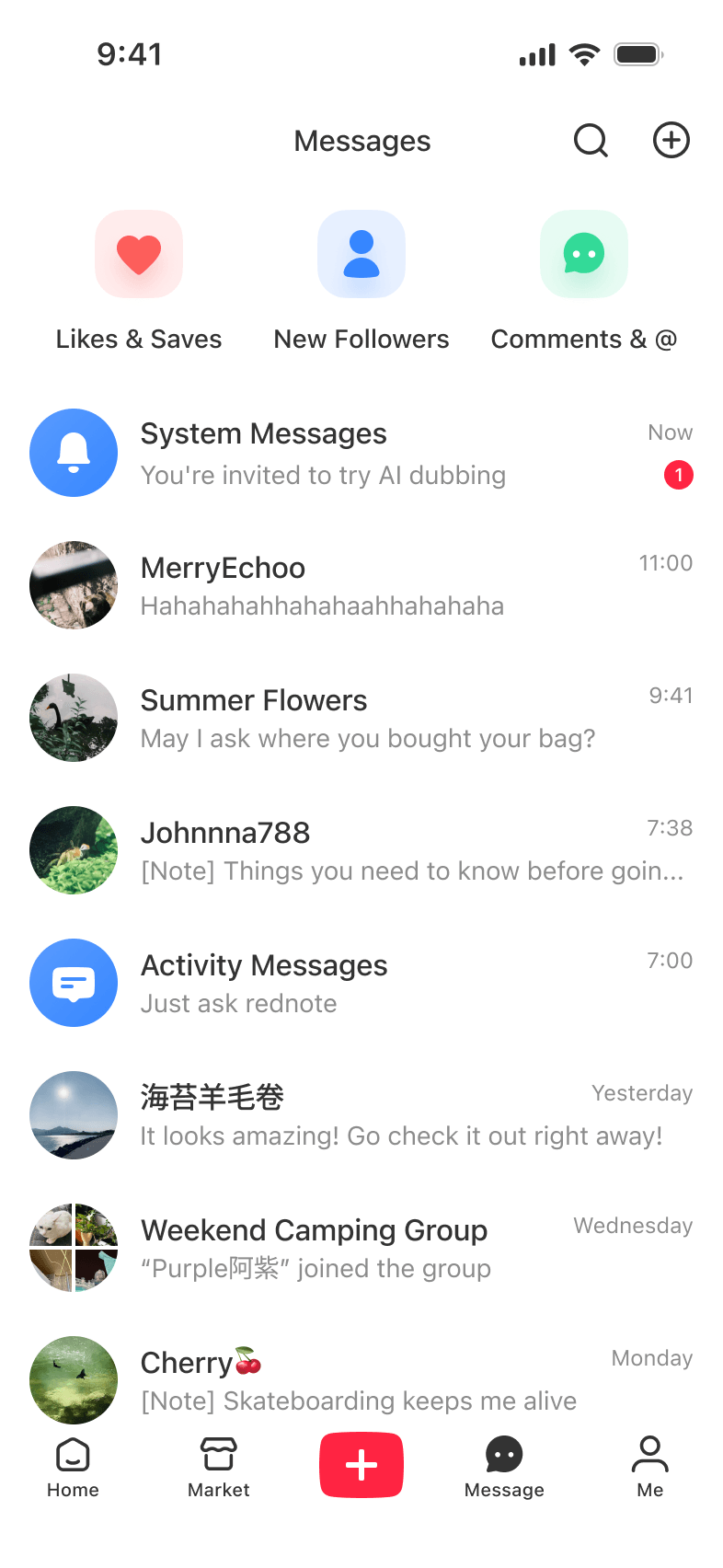 Creator message list with a new AI dubbing invitation