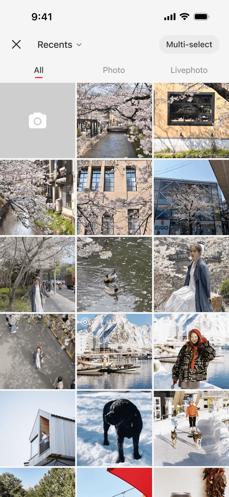 After state of multi-image picker opening in single-select mode
