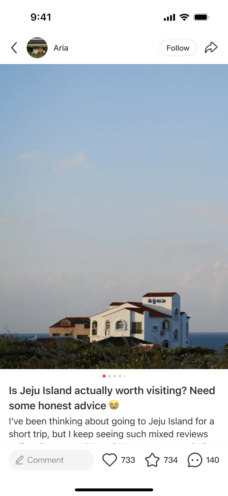 Text-only rednote comment thread about Jeju travel tips