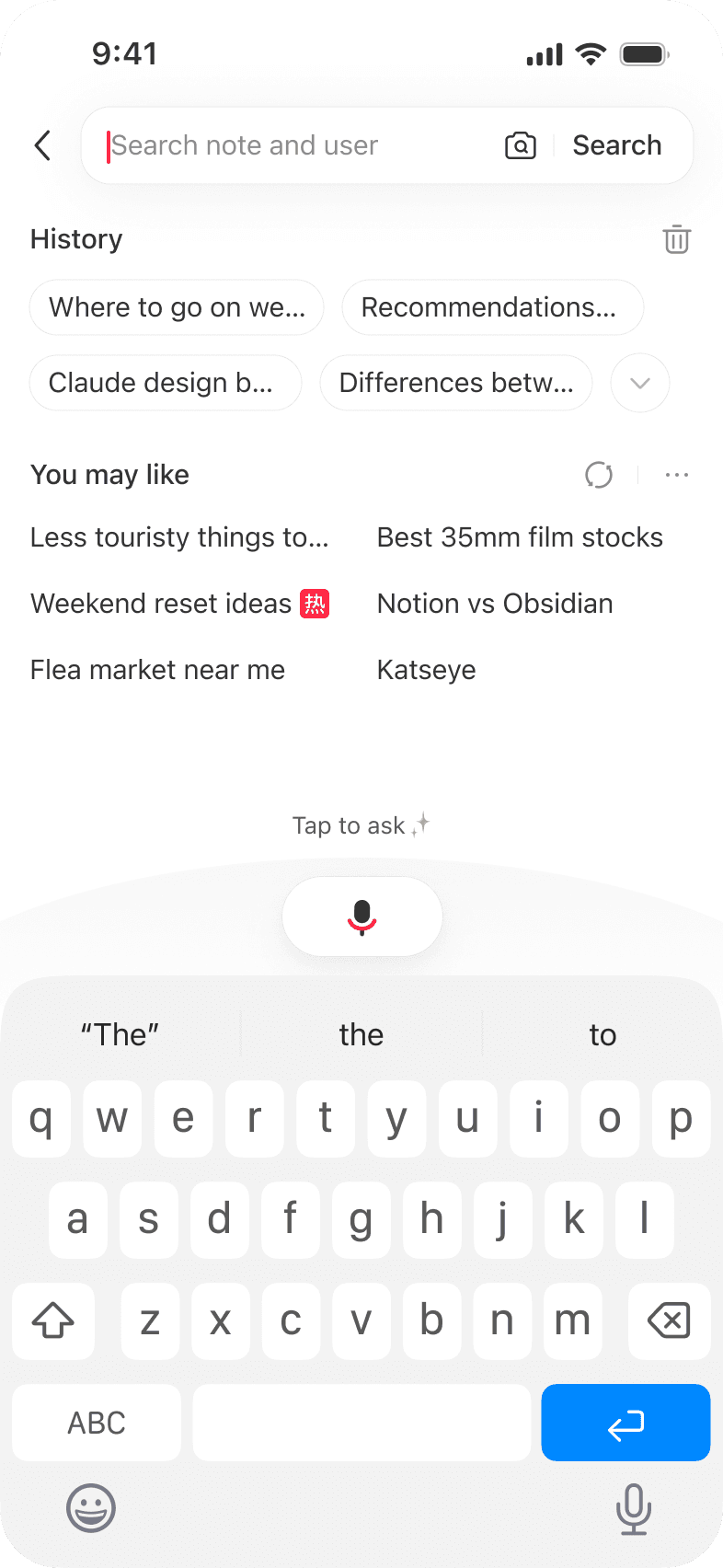 Search experience before redesign